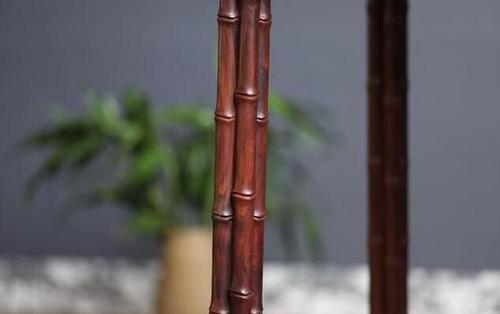 大红酸枝似竹节独板平头案沉淀了岁月的美-7